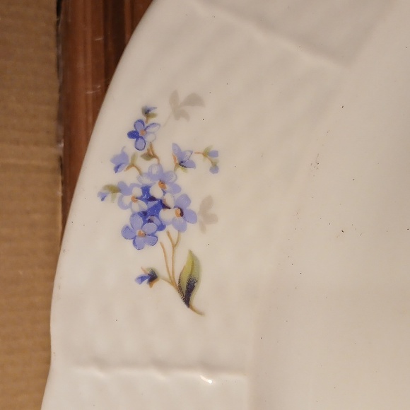 Tk Thun Czec Porcelain Basket Weave Blue Oval Platter - Picture 3 of 5